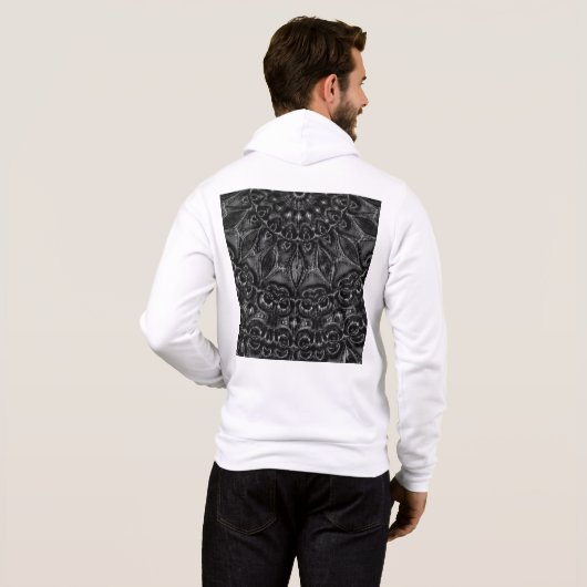 Charcoal Mandala Hoodie パーカ (裏面フル)