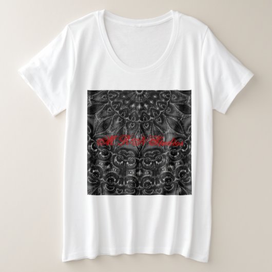 Charcoal Mandala Plus Size T-Shirt プラスサイズTシャツ (デザイン正面)