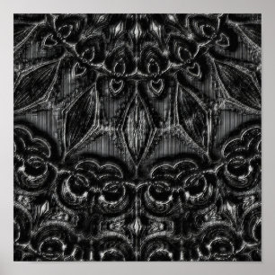 Charcoal Mandala Poster ポスター