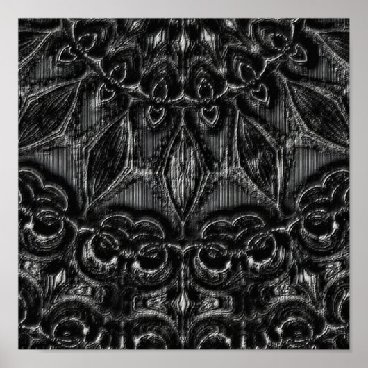 Charcoal Mandala Poster ポスター (正面)