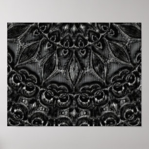 Charcoal Mandala Poster ポスター