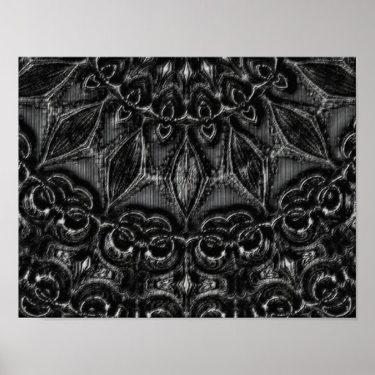 Charcoal Mandala Poster ポスター (正面)