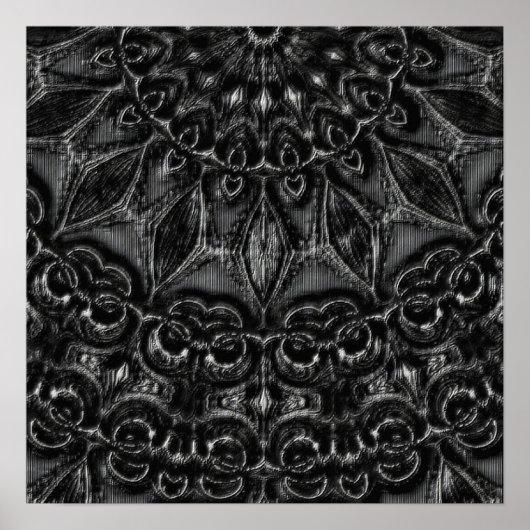 Charcoal Mandala Poster ポスター (正面)