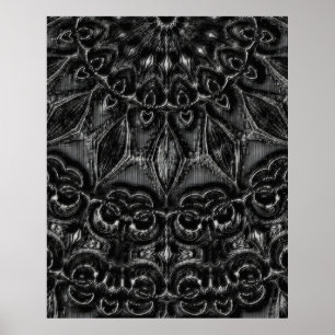 Charcoal Mandala Poster ポスター