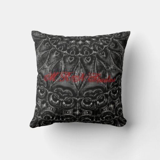 Charcoal Mandala  Throw Pillow クッション (裏面)