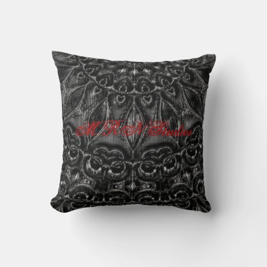 Charcoal Mandala  Throw Pillow クッション (正面)