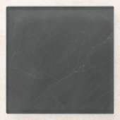 Charcoal Marble Elegant Modern Aesthetic Style ガラスコースター (正面)