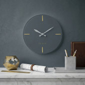 Charcoal Minimalist Architectural - Modern  ラージ壁時計