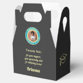 Charcoal Modern Graduation Photo Thank You フェイバーボックス (オープン)