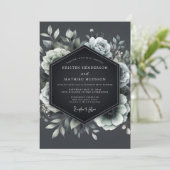 Charcoal Penumbral Bloom Wedding 招待状 (スタンド正面)