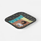 Charcoal Photo Modern Graduation Cap Party ペーパープレート (傾斜あり)