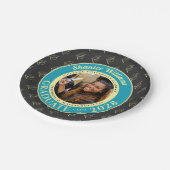 Charcoal Photo Modern Graduation Party ペーパープレート (アングル)