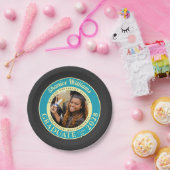 Charcoal Photo Modern Graduation Party ペーパープレート (パーティー)