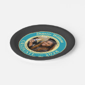 Charcoal Photo Modern Graduation Party ペーパープレート (アングル)