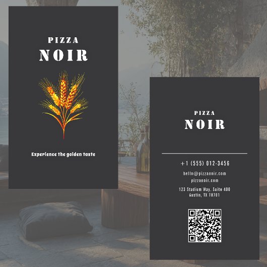 Charcoal Pizza Restaurant Golden Wheat Shop 名刺
