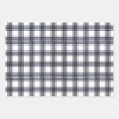 Charcoal Plaid & Christmas Wishes Script ラッピングペーパーシート (正面3)