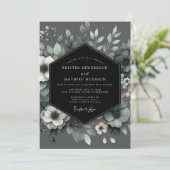 Charcoal Poetic Bloom Wedding 招待状 (スタンド正面)