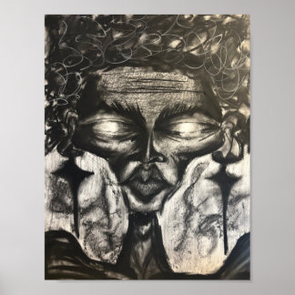 charcoal portrait poc ポスター