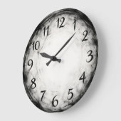 Charcoal Rhythm — Abstract ラージ壁時計 (傾斜)