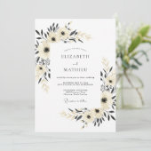 Charcoal Serene Minimalist Wedding 招待状 (スタンド正面)
