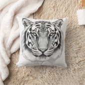 Charcoal Sketch of Tiger Face クッション (ブランケット)