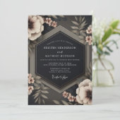 Charcoal Taupe Gloaming Wedding 招待状 (スタンド正面)