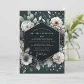 Charcoal Wintry Pine Wedding 招待状 (スタンド正面)