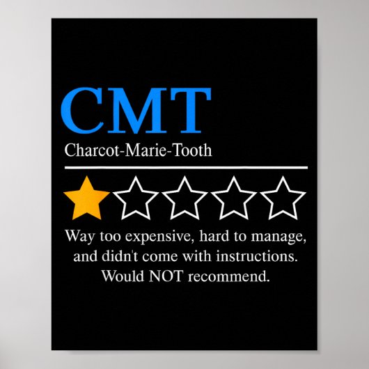 Charcot Marie Tooth Disease Awareness Cmt Not Reco ポスター (正面)