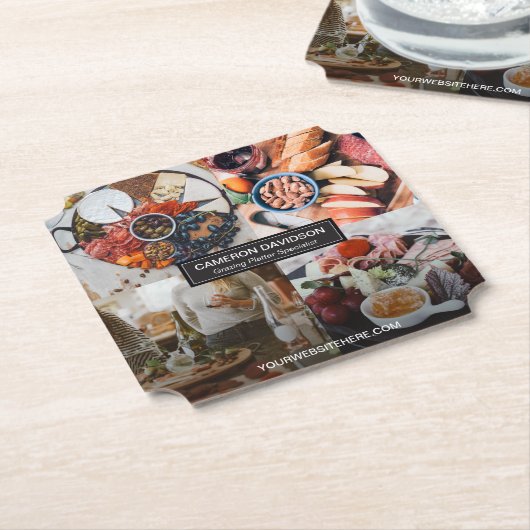 Charcuterie名刺フォトコラージュ ペーパーコースター (アングル)