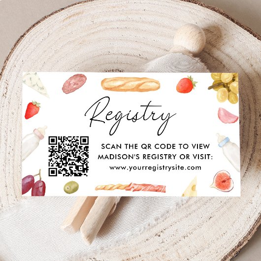 Charcuterie Baby Registry QR Code エンクロージャーカード