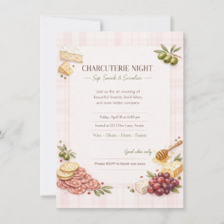 Charcuterie Girl's Night Party Invitation 招待状