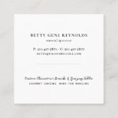 Charcuterie Gourmet Grazing & Catering Branding スクエア名刺 (裏面)