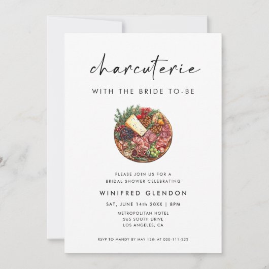 Charcuterie With the Bride To-Be Bridal Shower 招待状 (正面)