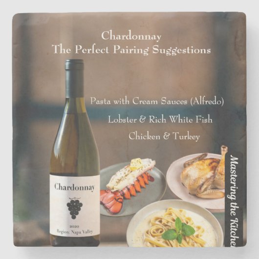 Chardonnay Wine Pairing/Mastering the Kitchen ストーンコースター (正面)