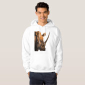 Charge Into Style with Our Rhino Print Hoodie パーカ (正面フル)