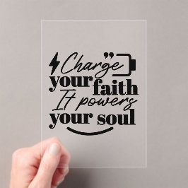 Charge Your Faith – Christian Inspirational Quote アクリル招待状