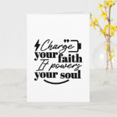 Charge Your Faith – Christian Inspirational Quote  カード (黄色い花)