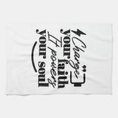 Charge Your Faith – Christian Inspirational Quote キッチンタオル (横)