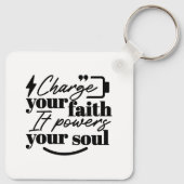 Charge Your Faith – Christian Inspirational Quote キーホルダー (裏面)