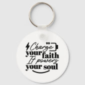 Charge Your Faith – Christian Inspirational Quote キーホルダー (裏面)