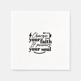 Charge Your Faith – Christian Inspirational Quote スタンダードカクテルナプキン