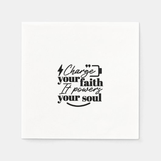Charge Your Faith – Christian Inspirational Quote スタンダードカクテルナプキン (正面)