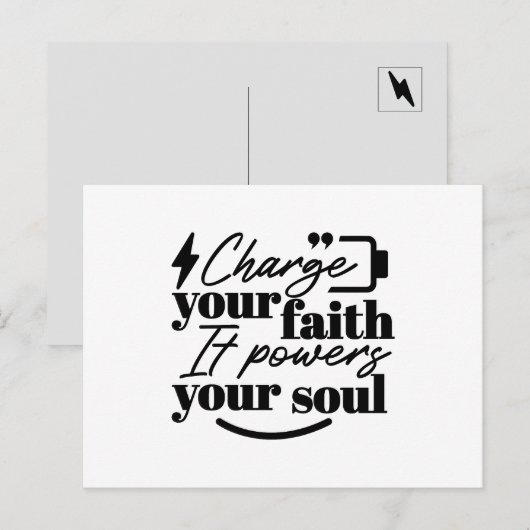 Charge Your Faith – Christian Inspirational Quote  ポストカード (正面/裏面)