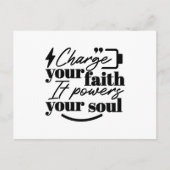 Charge Your Faith – Christian Inspirational Quote  ポストカード (正面)