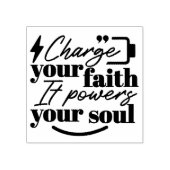 Charge Your Faith – Christian Inspirational Quote ラバースタンプ (インプリント)