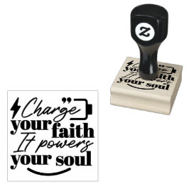 Charge Your Faith – Christian Inspirational Quote ラバースタンプ