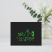 Charged And Blessed EBike Electric Bicycle Biking  ポストカード (スタンド正面)