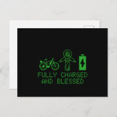 Charged And Blessed EBike Electric Bicycle Biking  ポストカード (正面/裏面)