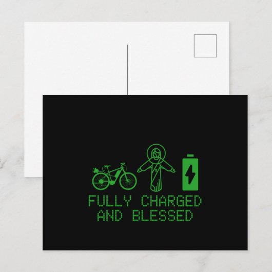 Charged And Blessed EBike Electric Bicycle Biking  ポストカード (正面/裏面)