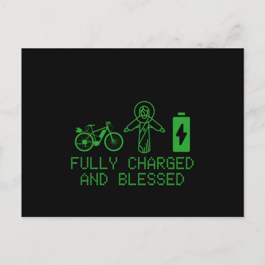 Charged And Blessed EBike Electric Bicycle Biking  ポストカード (正面)